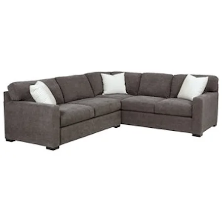 Contemporary 2-Piece Sectional with Track Arms